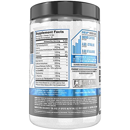 Ryse Up Supplements Core Series Loaded Pre-Workout Powder | Fuel Your Greatness, Pump, Energy Strength | Tiger's Blood, 438 Gram (Pack of 1)