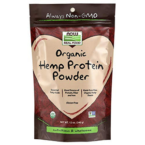 NOW Natural Foods, Certified Organic Hemp Protein Powder, Essential Fatty Acids, Source of Protein, Fiber and Iron, From Raw Hemp Seeds, 12-Ounce (Packaging May Vary)