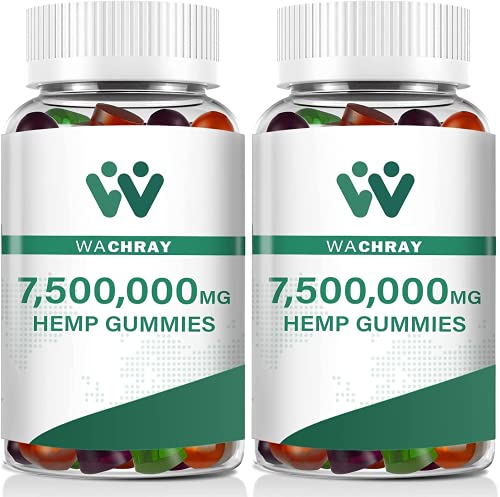 Wachray Hemp Gummies 7,500,000 MG Extract Strength Cbdmd Oil Gummies for Pain & Anxiety Cbdfx CBS CDB Inflammation & Stress Relief Better Sleep - Low Sugar Zero CBD Oil 160 Counts (2 Pack)