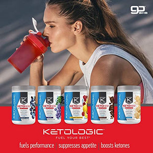 KetoLogic BHB Exogenous Ketones Drink Powder + Electrolytes + Caffeine - Keto Pre-Workout - Patented goBHB® Max Results - Amplify Ketosis, Utilize Fat for Energy (30 Servings) Chocolate