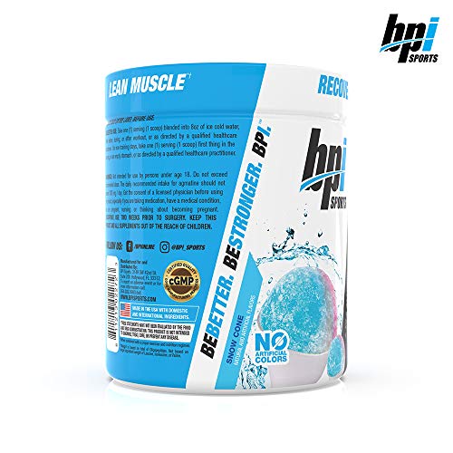 BPI Sports Best BCAA - BCAA Powder - Branched Chain Amino Acids - Muscle Recovery - Muscle Protein Synthesis - Improved Performance – Hydration – Snow Cone - 30 Servings - 10.58 oz.