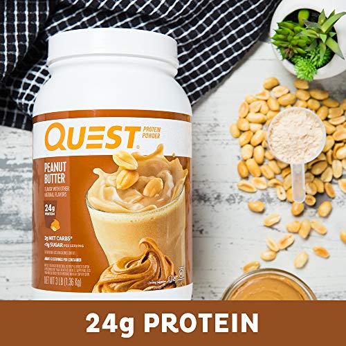 Quest Nutrition Peanut Butter Protein Powder, High Protein, Low Carb, Gluten Free, Soy Free, 48 Ounce (Pack of 1)