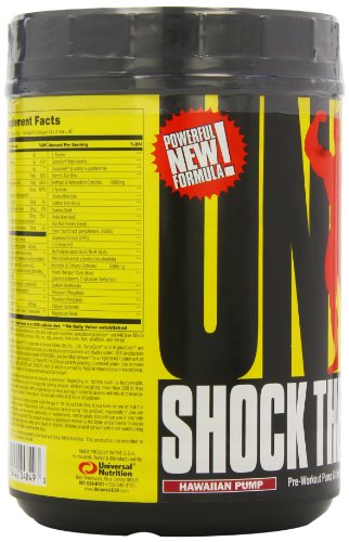 Universal Nutrition Shock Therapy Pre-Workout Pump & Energy Supplement, with BCAA complex, Creatine, and Electrolytes - Hawaiian Pump - 42 Servings