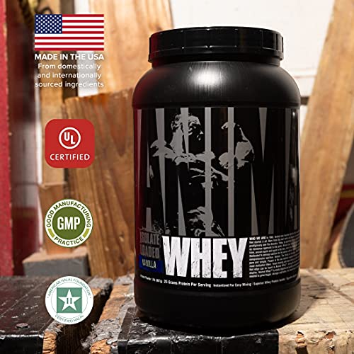 Animal, Whey Isolate Whey Protein Powder – Isolate Loaded for Post Workout and Recovery – Low Sugar with Highly Digestible Whey Isolate Protein Pounds, Vanilla, 32 Ounce