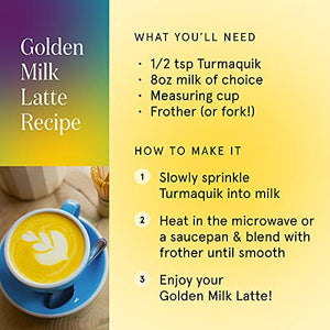 Organic Turmeric Powder, Golden Milk Immunity Aid Drink, Superfood Blend Black Pepper, Curcumin, Cinnamon, Cardamom, Vitamins C, D, B6, B12, Zinc, Golden Milk Latte Immune Support Drink, 180 Servings