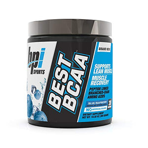 BPI Sports Best BCAA - BCAA Powder - Branched Chain Amino Acids - Muscle Recovery - Muscle Protein Synthesis - Improved Performance – Hydration – Blue Raspberry - 30 Servings - 10.58 oz.