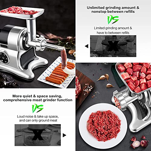 Cold Press Juicer, 5-In-1 Slow Masticating Juicer With Slicer/Chopper Attachment, Juice And Vegetable Extractor With Meat Grinder