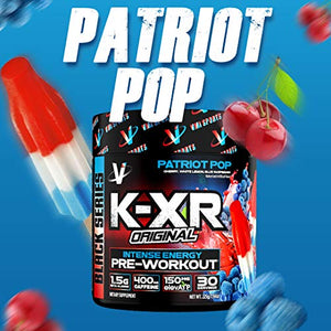 VMI Sports K-XR Pre-Workout Supplement for Intense Energy, Patriot Pop Bombsicle, Muscle Builder for Extreme Pumps, Enhanced Focus, Creatine Free, Endurance, Strength and Power Pre-Workout Powder