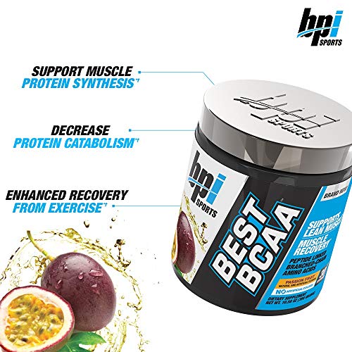 BPI Sports Best BCAA - The Building Blocks of Protein and Muscle - Supports Metabolism - Omega 6 - Passion Fruit, 30 Servings, 300 g