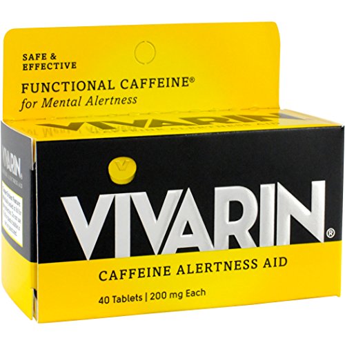 Vivarin Caffeine Alertness Aid 200mg, 40 Tablets, 2 Count, Functional Caffeine for Mental Alertness