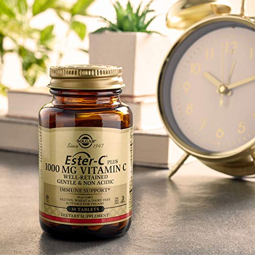 Solgar Ester-C Plus 1000 mg Vitamin C (Ascorbate Complex), 180 Tablets - Gentle On The Stomach & Non Acidic - Antioxidant & Immune System Support - Non GMO, Vegan, Gluten Free, Kosher - 180 Servings