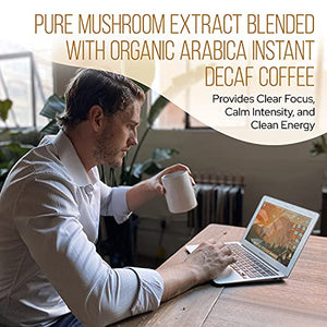 La Republica Organic Decaf Mushroom Coffee with 7 Superfood Mushrooms, Great Tasting Instant Coffee Mix Includes Lion's Mane, Reishi, Chaga, Cordyceps, Shiitake, Maitake, and Turkey Tail (Big Shot)