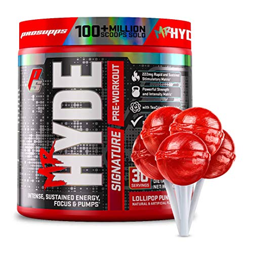 ProSupps Mr. Hyde Signature Series Pre-Workout Energy Drink – Intense Sustained Energy, Focus & Pumps with Beta Alanine, Creatine, Nitrosigine & TeaCrine (30 Servings Lollipop Punch)