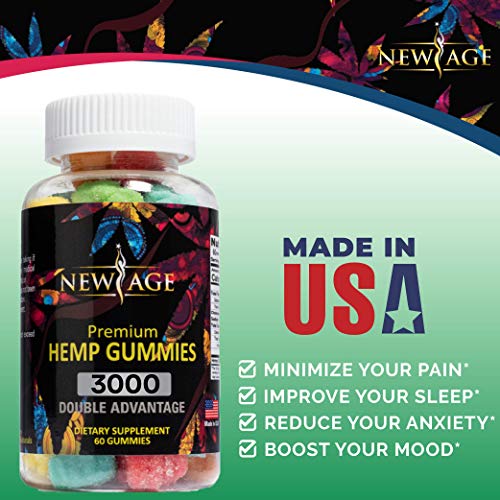 New Age Naturals Advanced Hemp Big Gummies 3000 180ct - 3 Pack - Natural Hemp Oil Infused Gummies