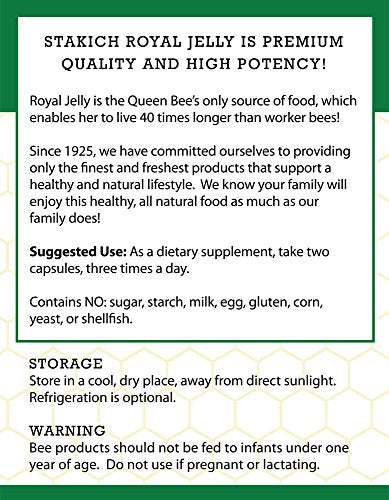 Stakich 500 mg Capsules (Royal Jelly Capsules 500 mg (200 Count))