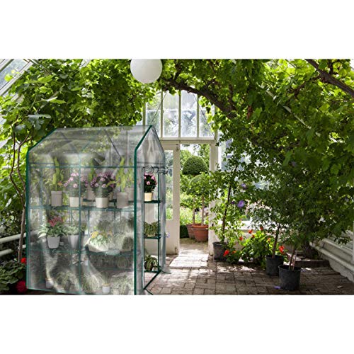 Walk-in Greenhouse- Indoor Outdoor with 8 Sturdy Shelves-Grow Plants, Seedlings, Herbs, or Flowers in Any Season-Gardening Rack by Home-Complete
