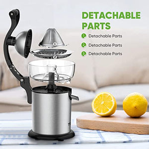 ASLATT Electric Citrus Juicer Squeezer, lemon orange juicer machine crush juice squeezer maker esprimidores de naranjas electrico Ultra Quiet Motor, Stainless Steel