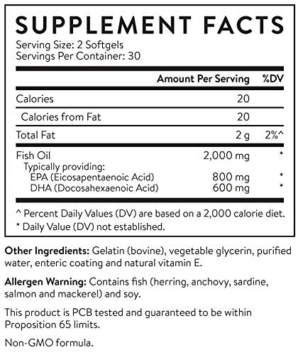 Essential Stacks Burpless Fish Oil Omega 3 - Triple Strength (1400mg EPA DHA Per Serving), Enteric Coated, Molecularly Distilled & No Fishy Burps OR Aftertaste.
