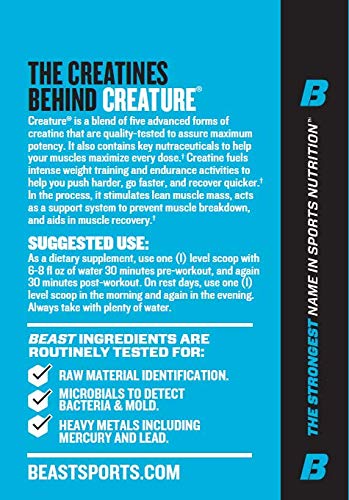 Beast Sports Nutrition – Creature Creatine Complex – Fuel Muscle Growth – Increase Strength – Enhance Endurance – Reduce Recovery Time – 5 Forms of Creatine – Pink Lemonade 60 Servings