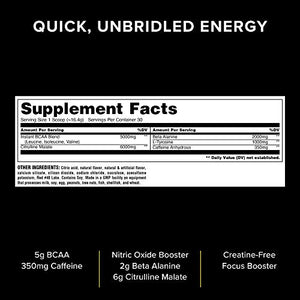 Animal Fury Pre Workout Powder Supplement for Energy and Focus 5g BCAA 350mg Caffeine Nitric Oxide Without Creatine Powerful Stimulant for Bodybuilders, Watermelon, Watermelon, 16.96 Ounce
