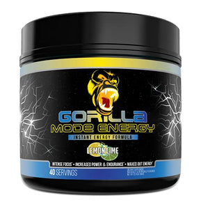 Gorilla Mode Stim Energy Pre-Workout Formula - Intense Focus & Clean Mental Energy / L-Tyrosine, Kanna, Caffeine, N-Phenethyl Dimethylamine Citrate, Huperzine A / 178 Grams (Lemon Lime)