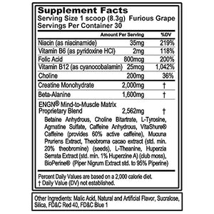 Evlution Nutrition ENGN Pre-Workout, Pikatropin-Free, 30 Servings, Intense Pre-Workout Powder for Increased Energy, Power, and Focus (Furious Grape)