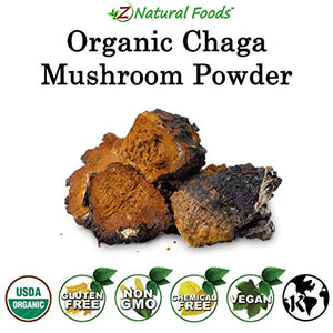 Organic Chaga Mushroom Powder - 1 lb - Support Your Immune System Antioxidant Benefits - Steep Like Tea or Add to Smoothies Recipes - Wildcrafted in USA Canada - Raw, Non-GMO