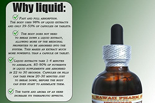 Brahmi Alcohol-Free Liquid Extract, Organic Brahmi Liquid (Bacopa Monnieri) Whole Dried Herb Glycerite Hawaii Pharm Natural Herbal Supplement 2 oz