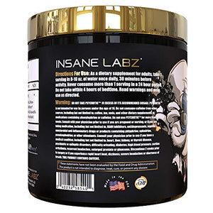 Insane Labz Psychotic Gold, High Stimulant Pre Workout Powder, Extreme Lasting Energy, Focus, Pumps and Endurance with Beta Alanine, DMAE Bitartrate, Citrulline, NO Booster, 35 Srvgs, Gummy Candy