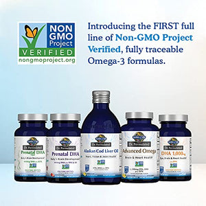 Garden of Life Dr. Formulated Once Daily 1000mg DHA Fish Oil + DPA in Triglyceride Form Softgels, Single Source Omega 3 Supplement for Ultimate Eye, Brain & Heart Health, Lemon, 30 Count