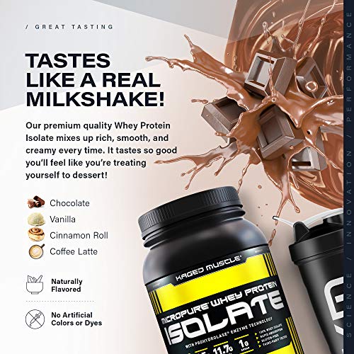 Whey Protein Powder, Kaged Muscle 100% Whey Protein Isolate Powder for Post Workout Recovery & Muscle-Building, Whey Isolate Protein Powder, Amazing Taste, Made with Natural Flavors, S'Mores, 3lbs