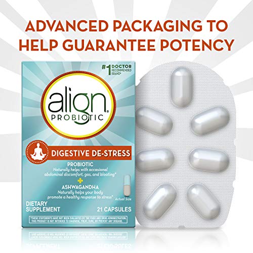 Align Probiotic, Digestive De-stress, Probiotic with Ashwagandha, which Helps with a healthy response to stress, 21 Capsules