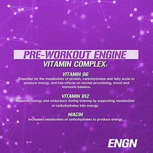 Evlution Nutrition ENGN Pre-Workout, Pikatropin-Free, 30 Servings, Intense Pre-Workout Powder for Increased Energy, Power, and Focus (Furious Grape)