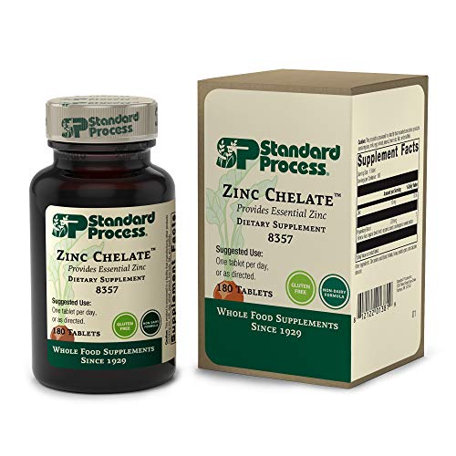 Standard Process Zinc Chelate - Whole Food Digestion and Digestive Health, and Skin Health with Beet Root and Zinc - 180 Tablets