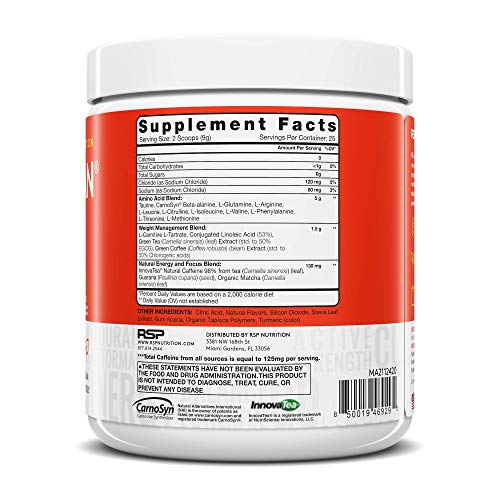 RSP Nutrition Mango Aminolean Amino Acid Supplement, 8.29 OZ