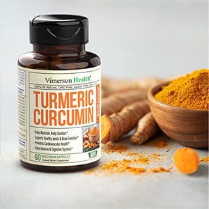 Turmeric Curcumin with BioPerine Black Pepper Extract 1200mg - Natural Joint & Immune Support with 95% Curcuminoids. High Absorption Antioxidant Vegan Supplement. Inflammatory and Immune Response