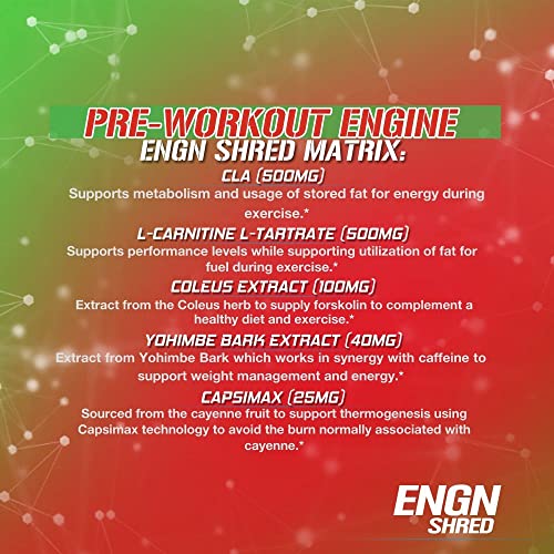 Evlution Nutrition ENGN Shred Pre Workout Powder, Energy, 30 Servings (Cherry Limeade)