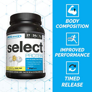 PEScience Select Low Carb Protein Powder, Cake Pop, 27 Serving, Keto Friendly and Gluten Free