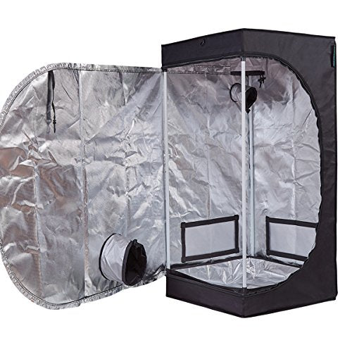 TopoGrow Grow Tent Complete Kit 300W LED Grow Light Full-Spectrum Indoor Hydroponics 24"X24"X48" Grow Tent 4" Ventilation Kit with Hangers,Hygrometer, Shear, Timer,Trellis Netting 2'X2' Setup