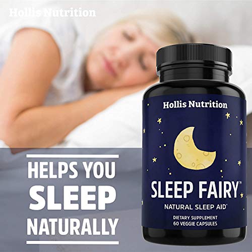 Sleep Fairy Natural Sleep Aid | Non-Habit Forming | Herbal Sleeping Pills for Adults w/Valerian Root, Chamomile, GABA, Melatonin | Insomnia Supplement | Promotes Healthy Sleep Cycle | 60 Vegan Caps