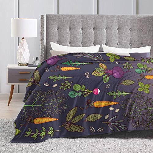 ARTIEMASTER Green Vegetables Blanket Soft and Lightweight Flannel Throw Suitable for Use in Bed, Living Room and Travel 50"x40" for Kid