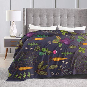 ARTIEMASTER Green Vegetables Blanket Soft and Lightweight Flannel Throw Suitable for Use in Bed, Living Room and Travel 80"x60" for Audlt