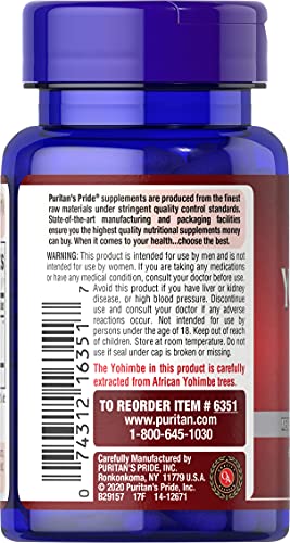 Puritans Pride Yohimbe 2000 Mg, 50 Count