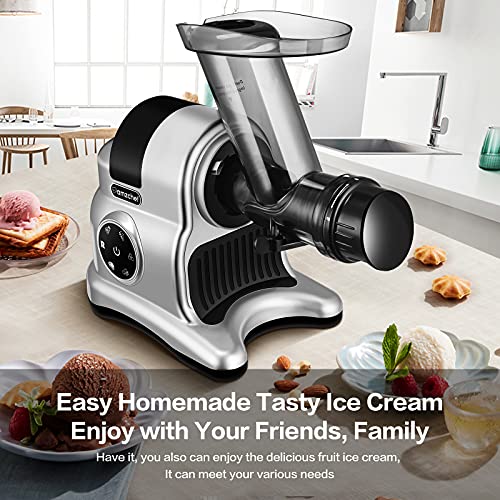 Slow Juicer, AMZCHEF Innovative Masticating Juicer, High Nutrition Juicer Machine, Cold Press Juicer with Quiet motor, Fruit&Vegetable, High Juice Yeld & Pure (Gray)