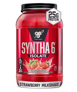 BSN SYNTHA-6 Isolate Protein Powder, Whey Protein Isolate, Milk Protein Isolate, Flavor: Strawberry Milkshake, 24 Servings (Packaging May Vary)