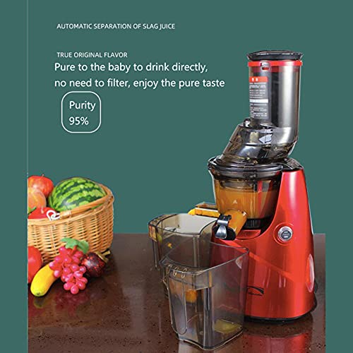 Slow Juicer, 400W Slow Masticating Juicer Machine 82mm Wide Chute for Vegetable Fruit, with Quiet Motor and Reverse Function, Easy Clean
