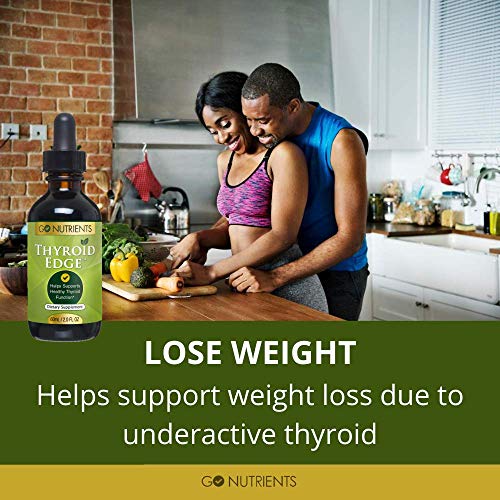 Thyroid Edge - Organic Thyroid Support Supplement & Metabolism Booster for Weight Loss, Improved Energy, Focus with Stinging Nettle, Kelp, Bladderwrack & More - 2 oz