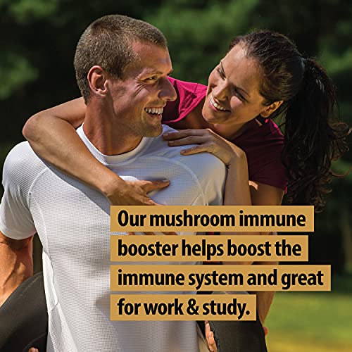 Natural Nootropic Organic Mushroom Complex - Lions Mane, Cordyceps & Reishi Mushroom Supplement as Brain Booster/Energy Pills Help Support Brain Power, Mental Clarity & Immune System, Veggie 2-Mons