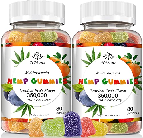 Hemp Gummies Pain Anxiety Inflammation Extra Strength Relief Gummy Mood Focus Weed Edible Vaginal Dryness Sleep Stress Aid Calm Organic Vegan Bear Cbdfx CDB CBS Cbdmd Candy Zero CBD Oil - (2 Pack)