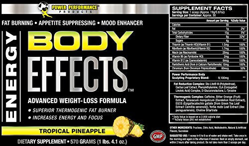 Power Performance Products, Body Effects, Pre Workout Supplement - 570 Grams (Tropical Pineapple)